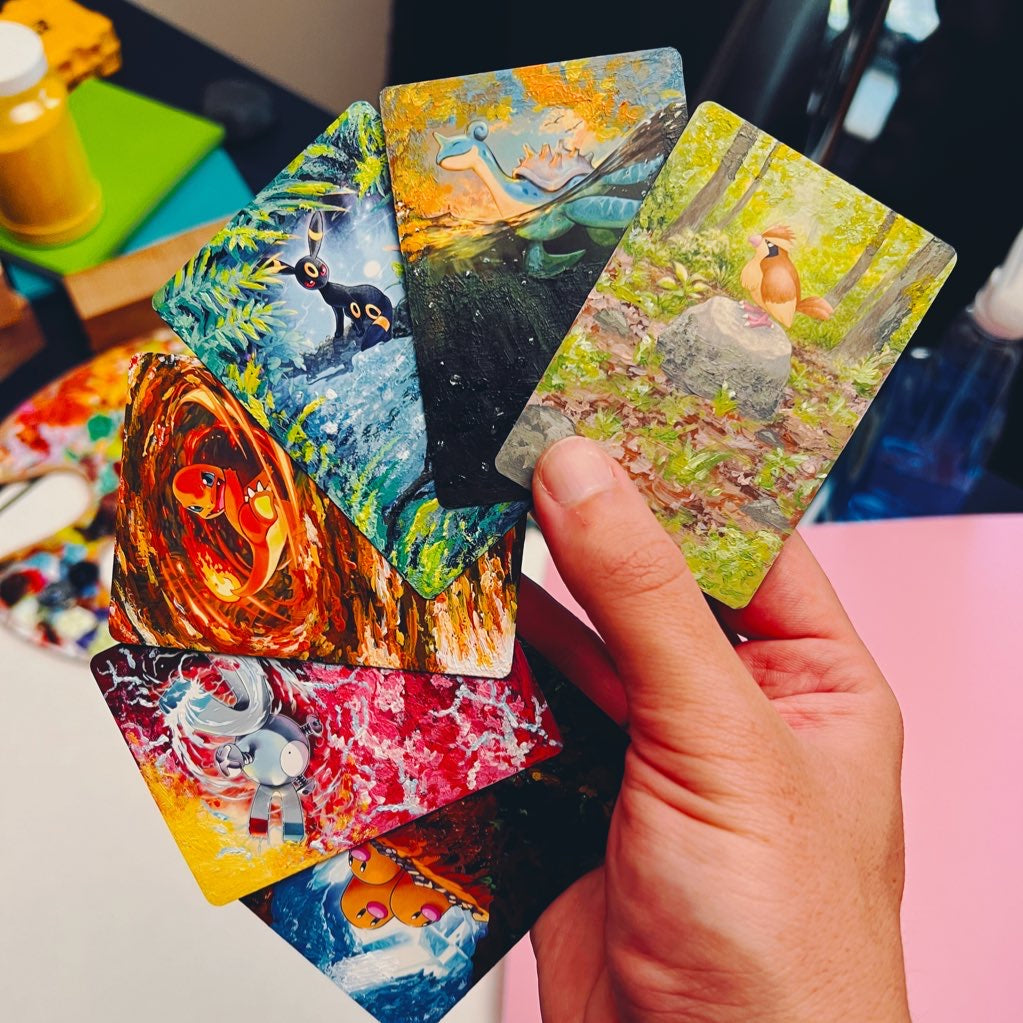 Commissioned- Painted Pokemon Card
