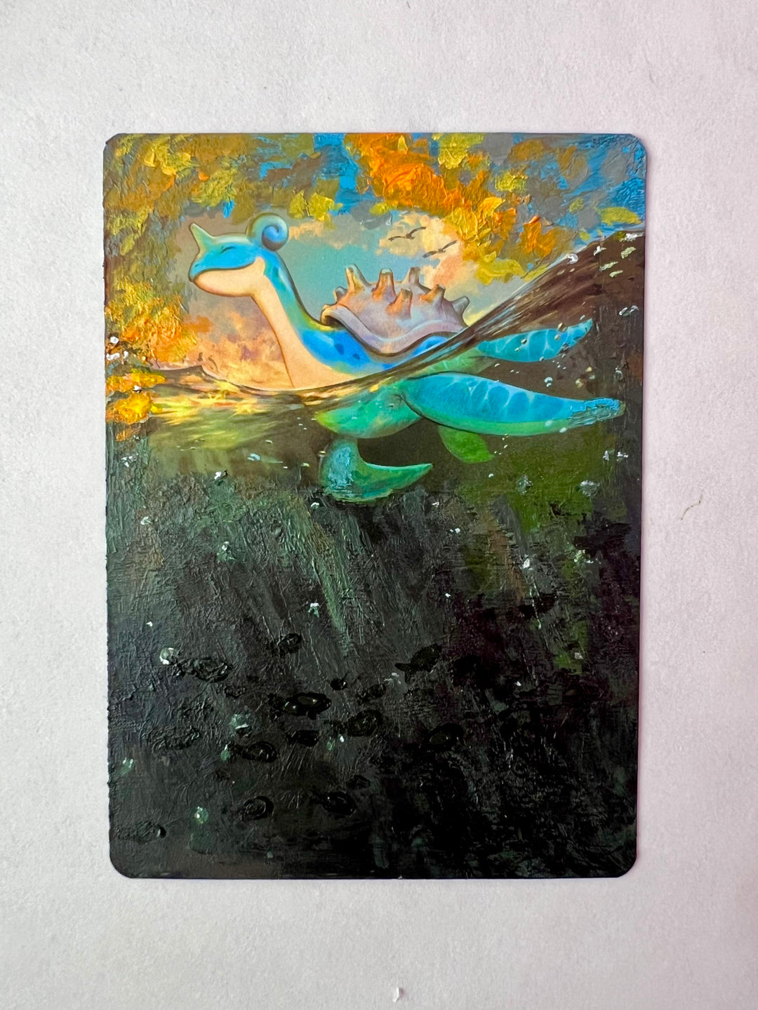 pokemon painter card Lapras Painted Pokemon Card – Petal Headz