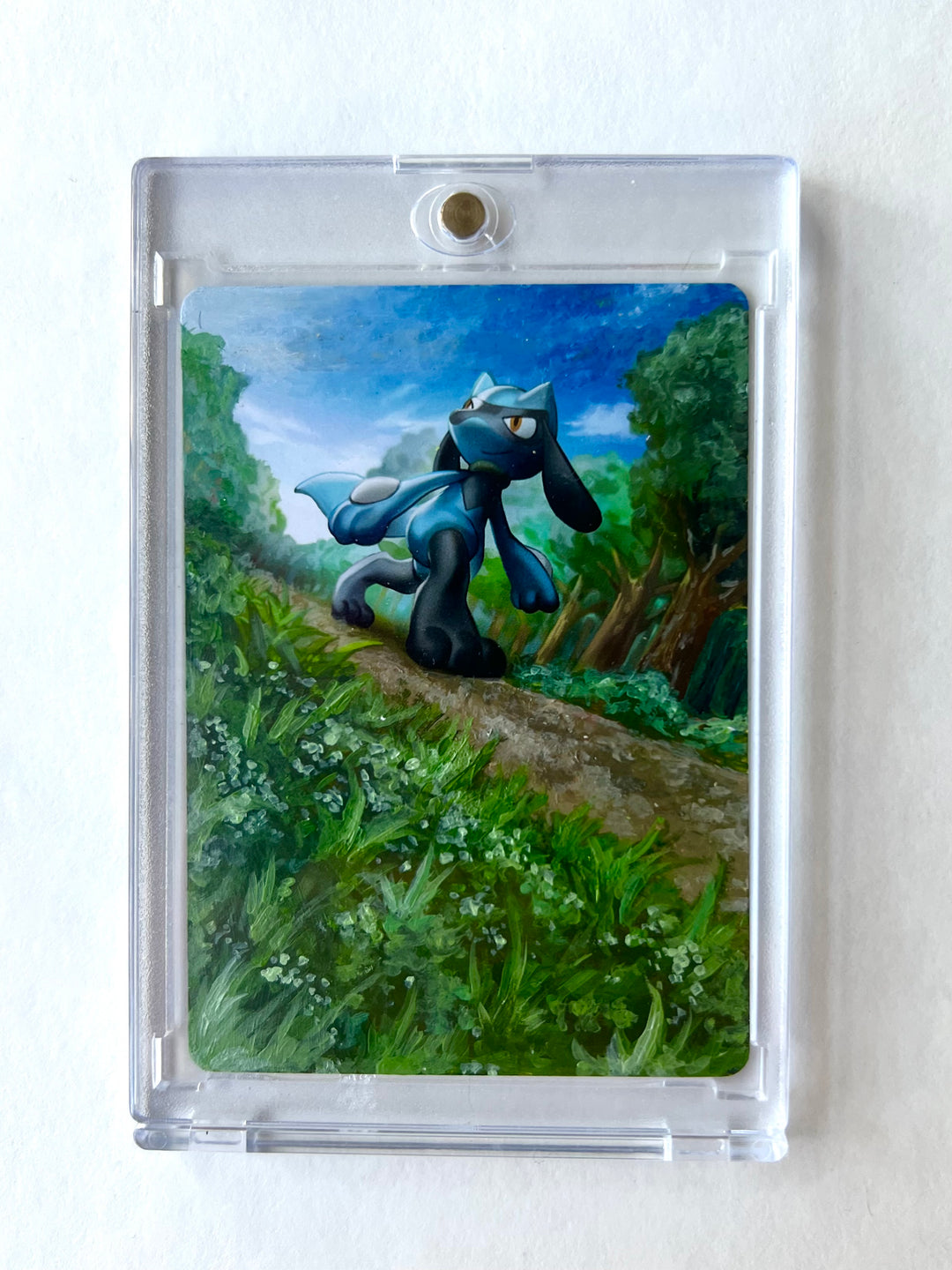 Riolu Painted Pokemon Card Petal Headz Riolu Painted Pokemon Card Petal Headz