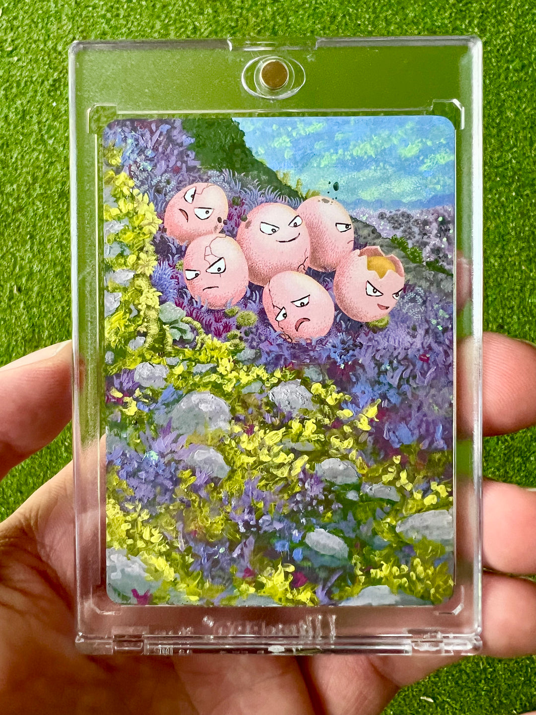 Exeggcute Painted Pokemon Card Petal Headz Exeggcute Painted Pokemon Card Petal Headz