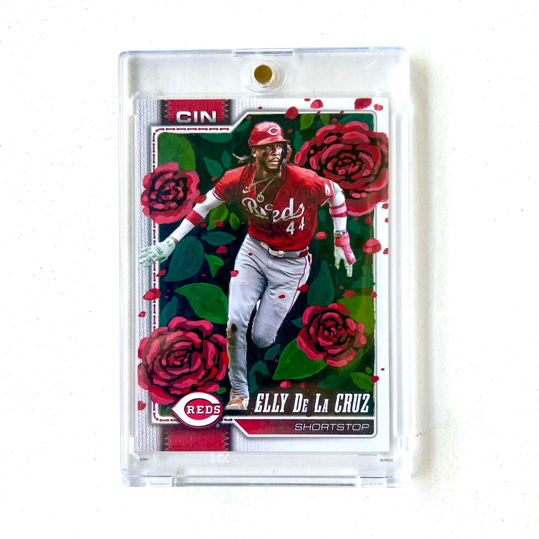 Hand-Painted Elly De La Cruz Rose Card