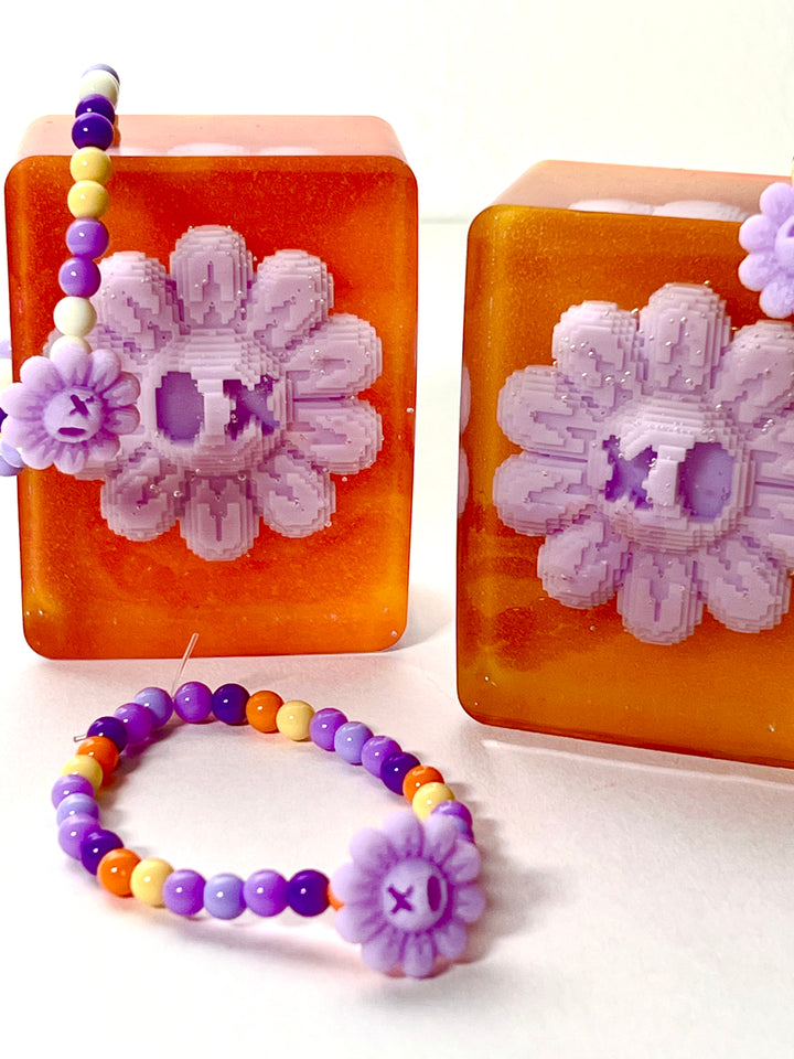 Dead Pixel Orange Sculpture + Bracelet